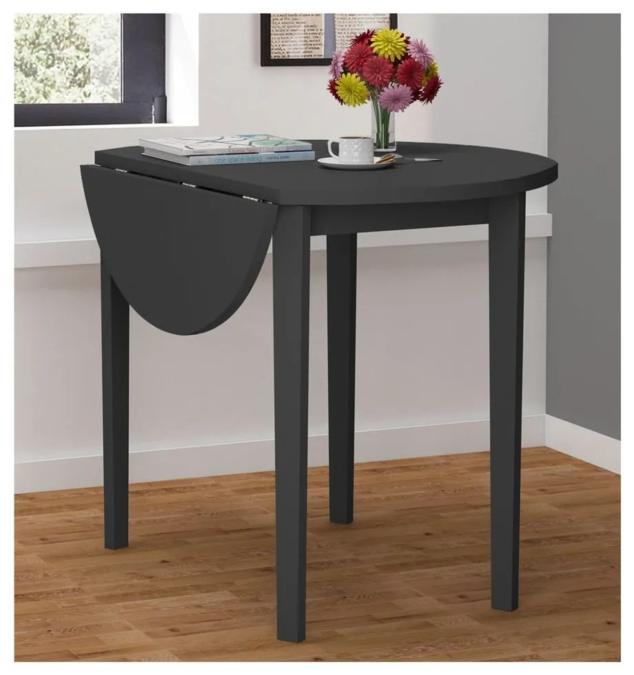 Čierny skladací jedálenský stôl Støraa Trento Quer, ⌀ 92 cm