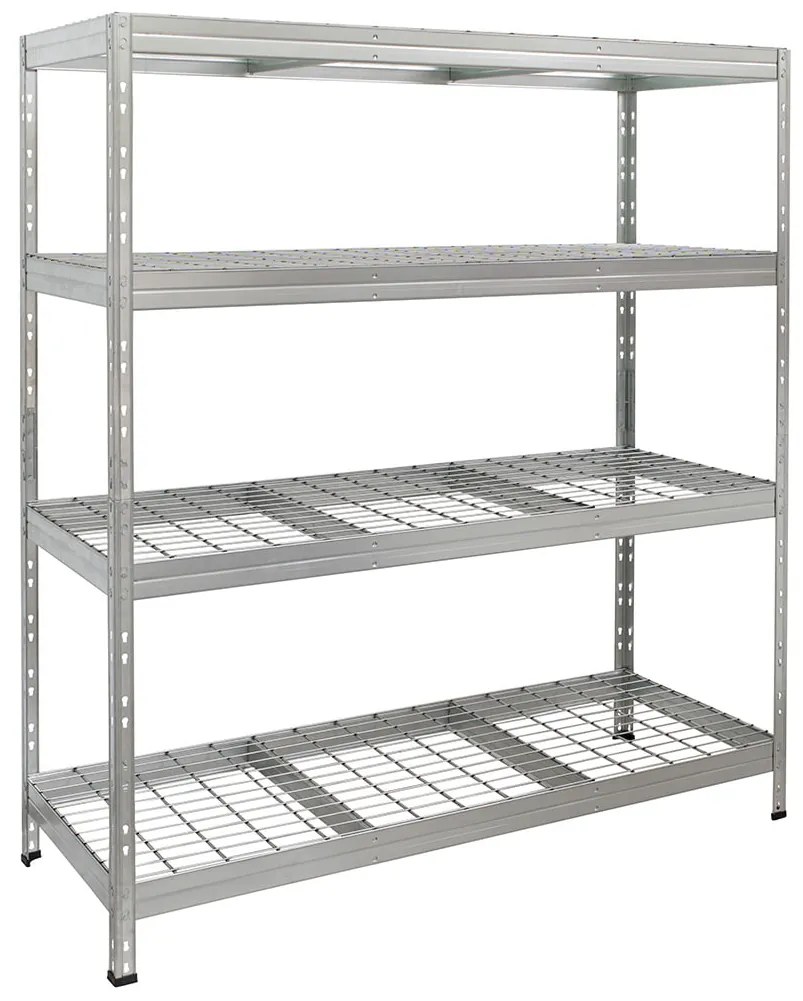 3x RIVET regál s drôtenou policou,180x150x60cm, 4 police, 400 kg na policu, zinok