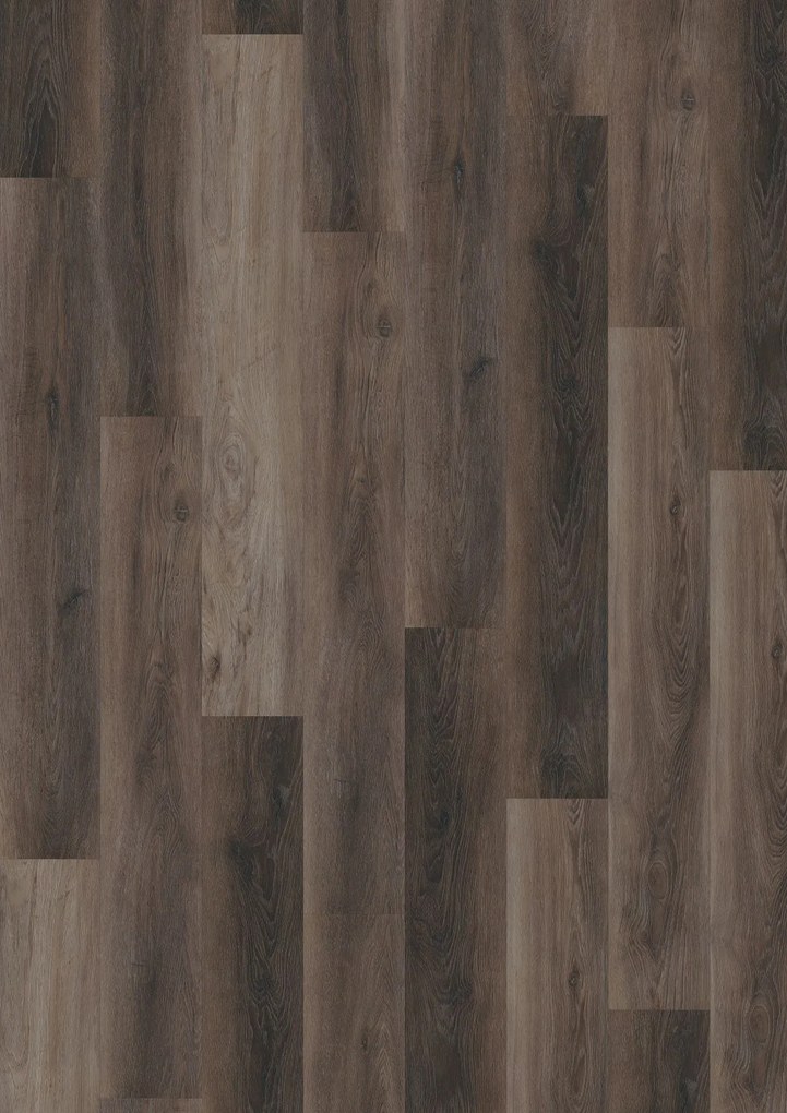 Oneflor, Vinylová podlaha lepená ECO 55 050 Walnut Dark Brown, 1219,2 x 184,1 mm