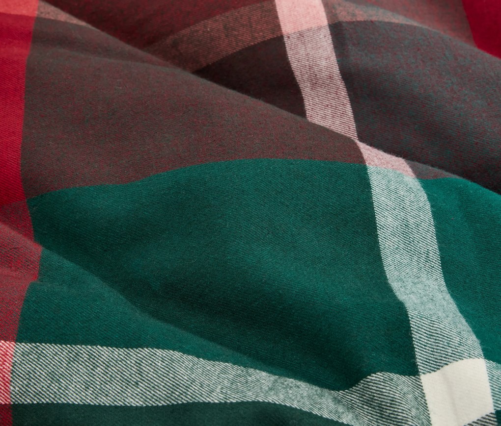 Flanelová posteľná bielizeň, viacfarebná károvaná, štandardná veľkosť