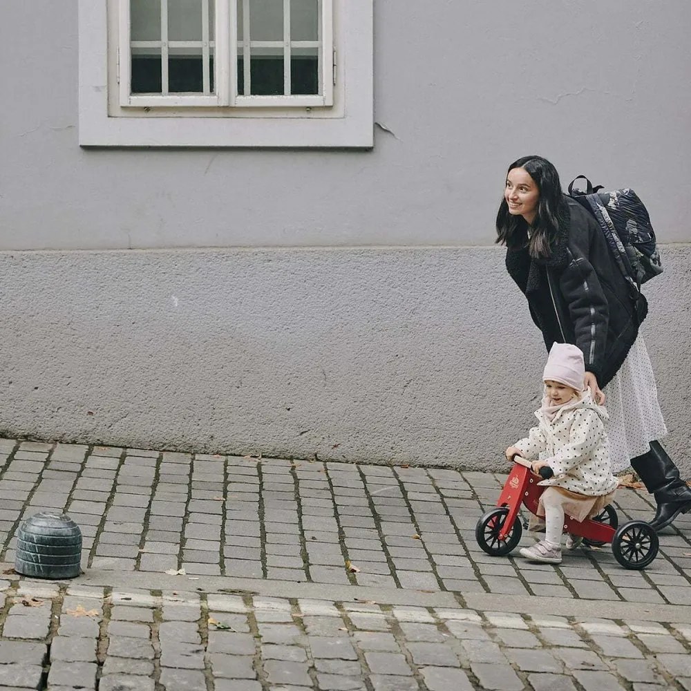 Drevené balančné odrážadlo Tiny Tot 2v1 červená