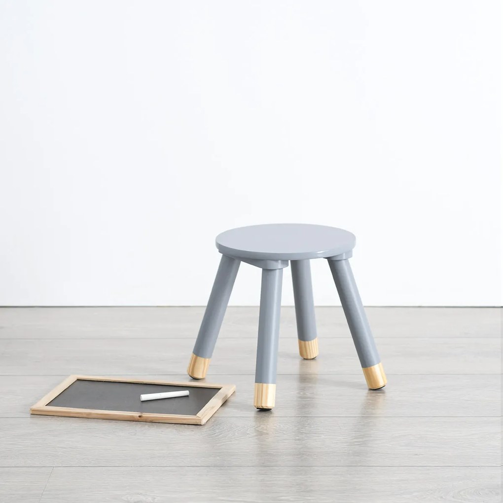 Sivá detská stolička STOOL GREY