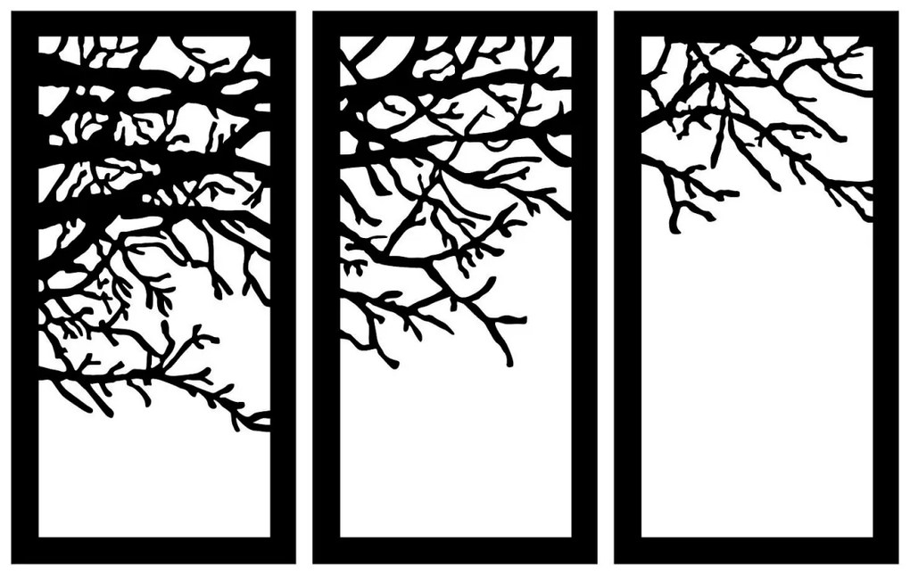 Nástenná kovová dekorácia AGAC čierna