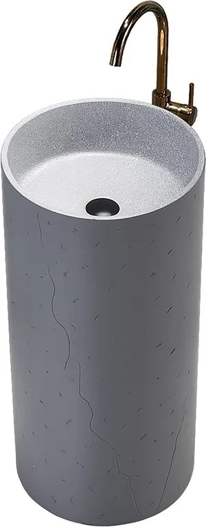 BPS-koupelny Voľne stojace keramické umývadlo HYD-ST4-GR-WOF-860 ø40 cm, sivé