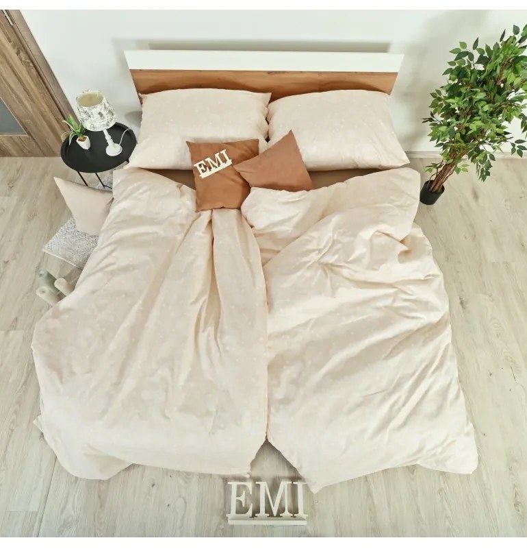 Obliečky bavlnené Sea krémové EMI, Štandardný set jednolôžko obsahuje 1x 140x200 + 1x 70x90