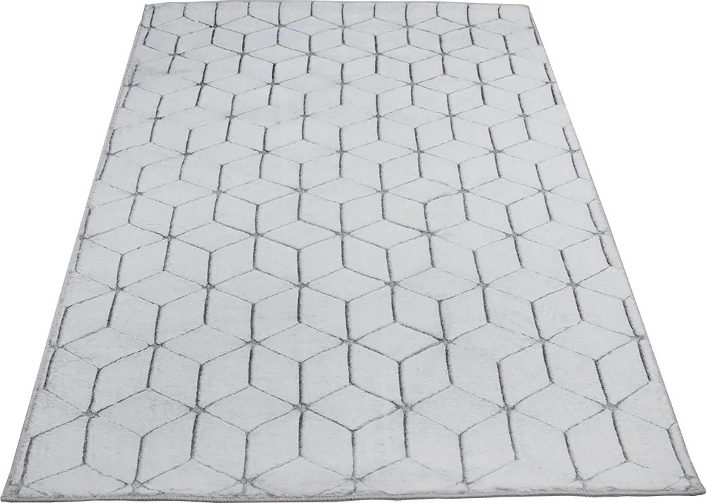 Koberec Rabbit 3D Carving GREY/WHITE 2 rozmery koberec: 160x220 cm