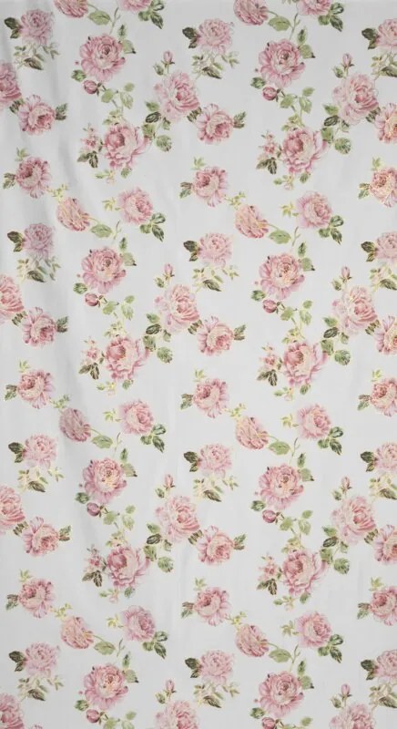 Dekorstudio Záves AVANI 140x250 cm biely s ružami stredná tienivosť 100% polyester