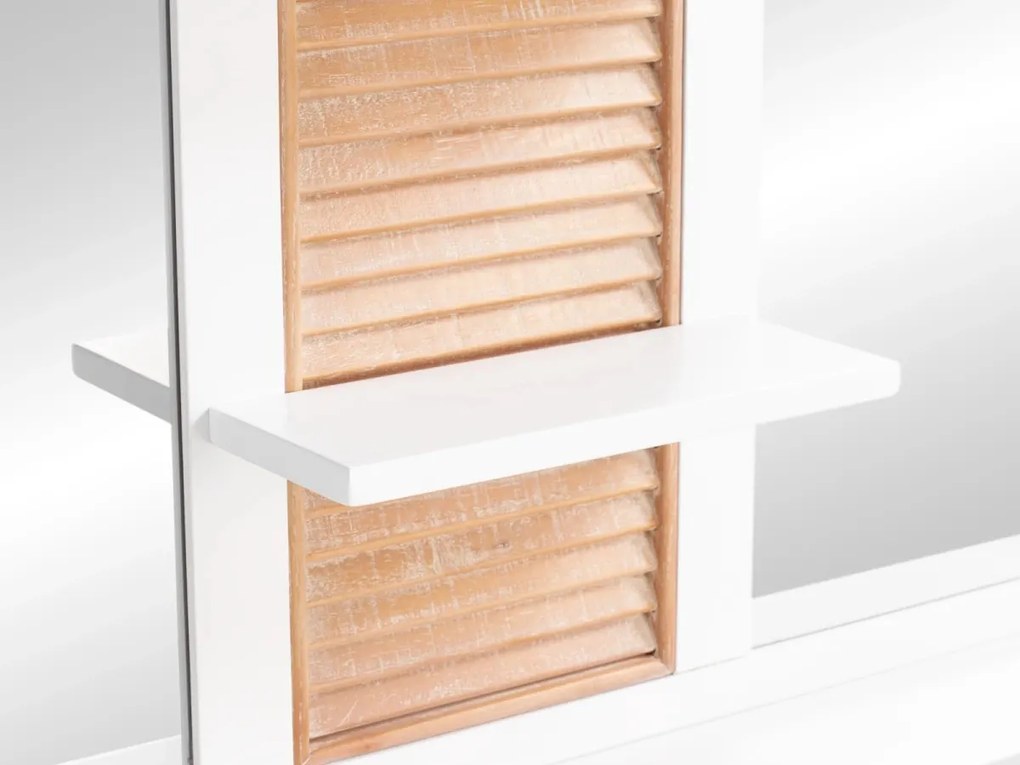 furniture-nabytek.cz - 2dílná koupelnová sada Capera, masivní borovice/MDF, lakovaná, bílá/hnědá