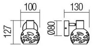 Redo 04-516 - Nástenné bodové svietidlo TORN 1xE14/28W/230V