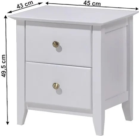 KONDELA Java 3 nočný stolík biela