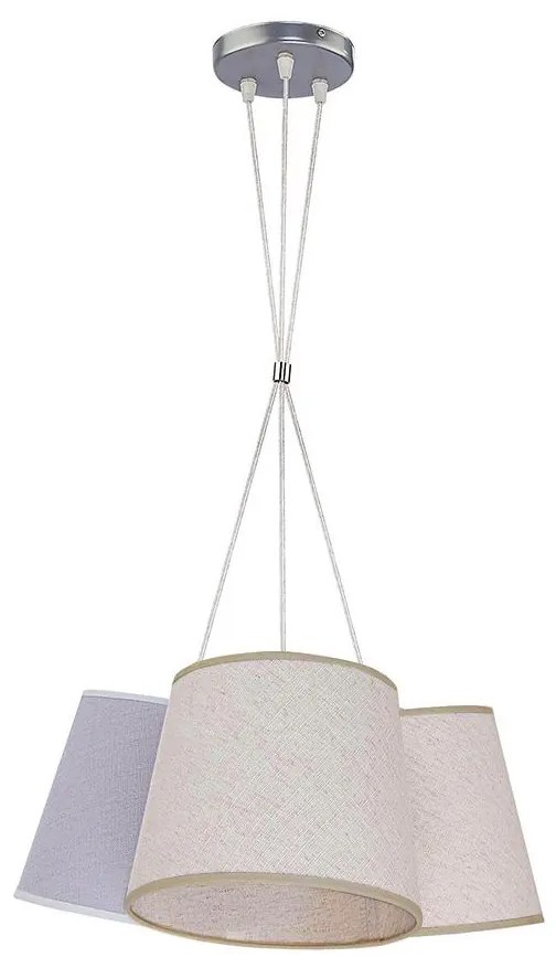 Duolla - Luster na lanku ROSSA 3xE27/40W/230V béžová/šedá