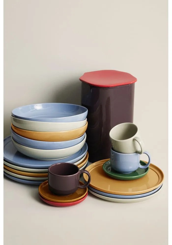 Svetlomodro-hnedá šálka z kameniny Amare – Hübsch