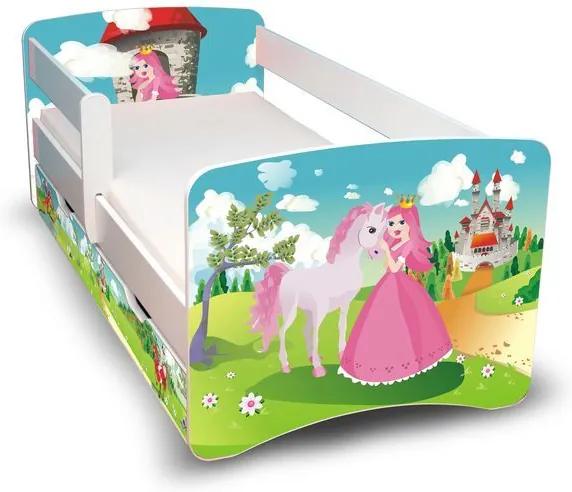 MAXMAX Detská posteľ so zásuvkou 160x90 cm - PRINCEZNA II. 160x90 pre dievča ÁNO