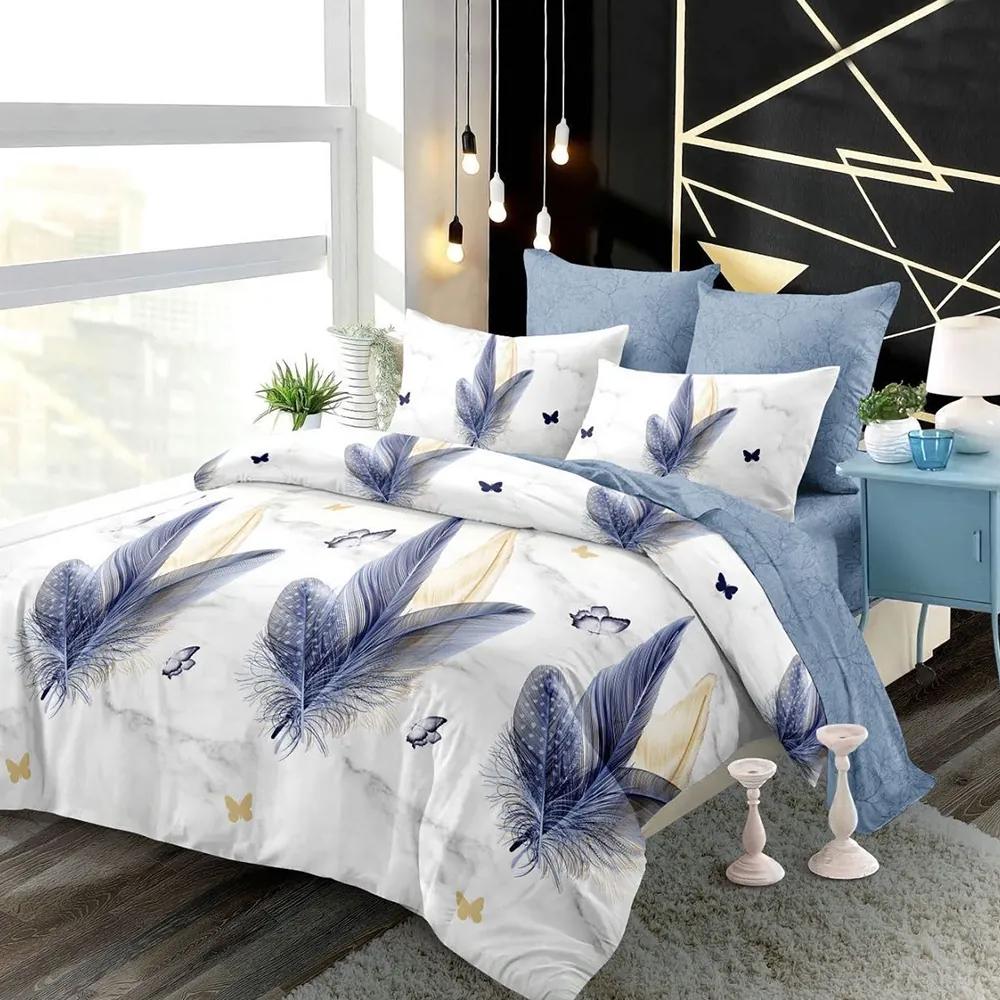 Bavlnené posteľné obliečky 7-dielne motýľ T223