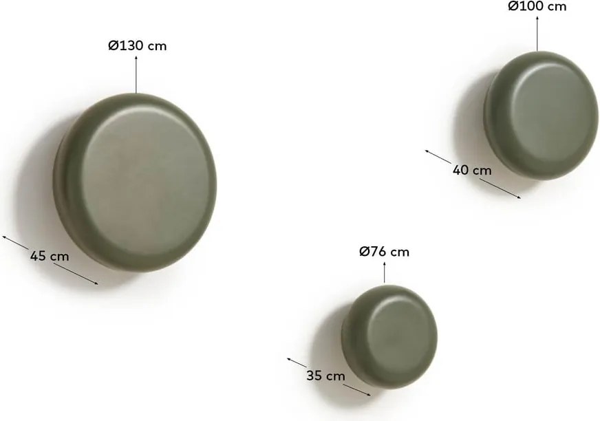Sivozelené nástenné drevené háčiky v súprave 3 ks Nadue – Kave Home