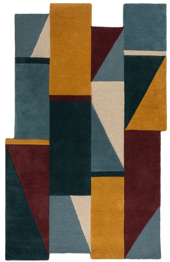 Flair Rugs, Ručne všívaný kusový koberec Abstract Shuffle Shaped Multi, 200x290, viacfarebná, chodba / predsieň