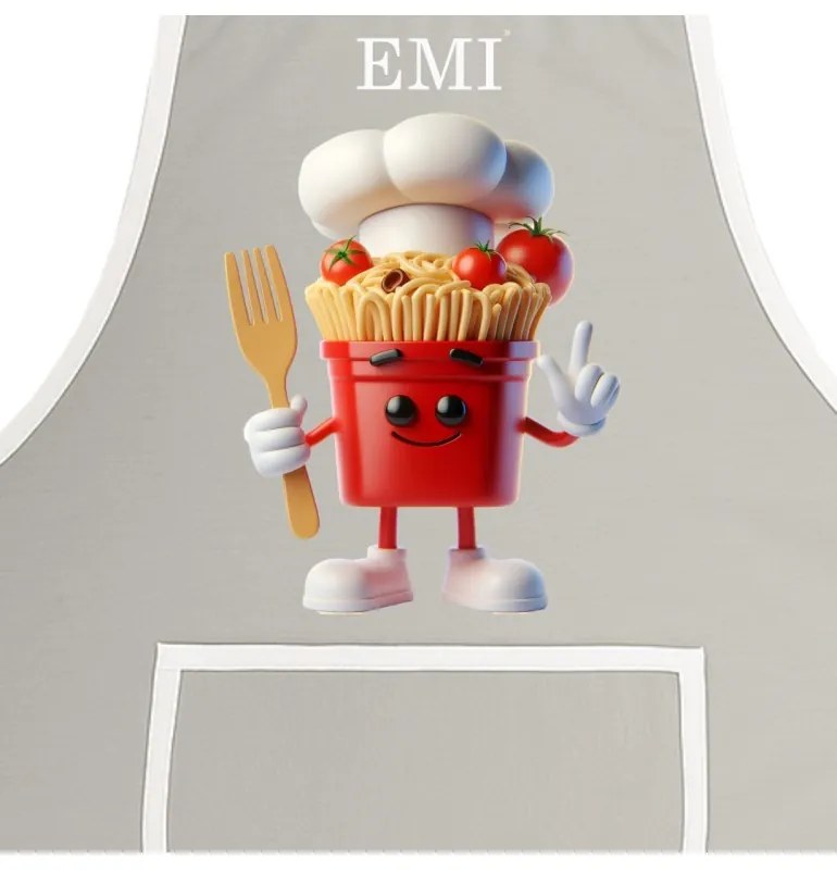 Kuchynská zástera Pasta EMI, čierna