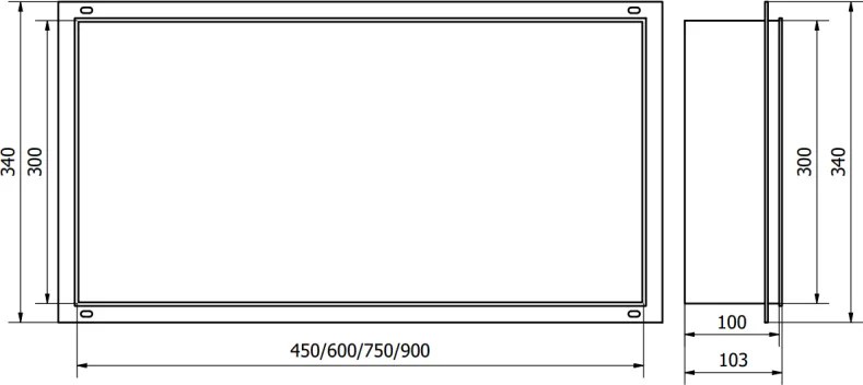 Mexen X-Wall-NR, polica na zapustenie bez príruby 75 x 30 cm, grafitová matná - 19E1753010