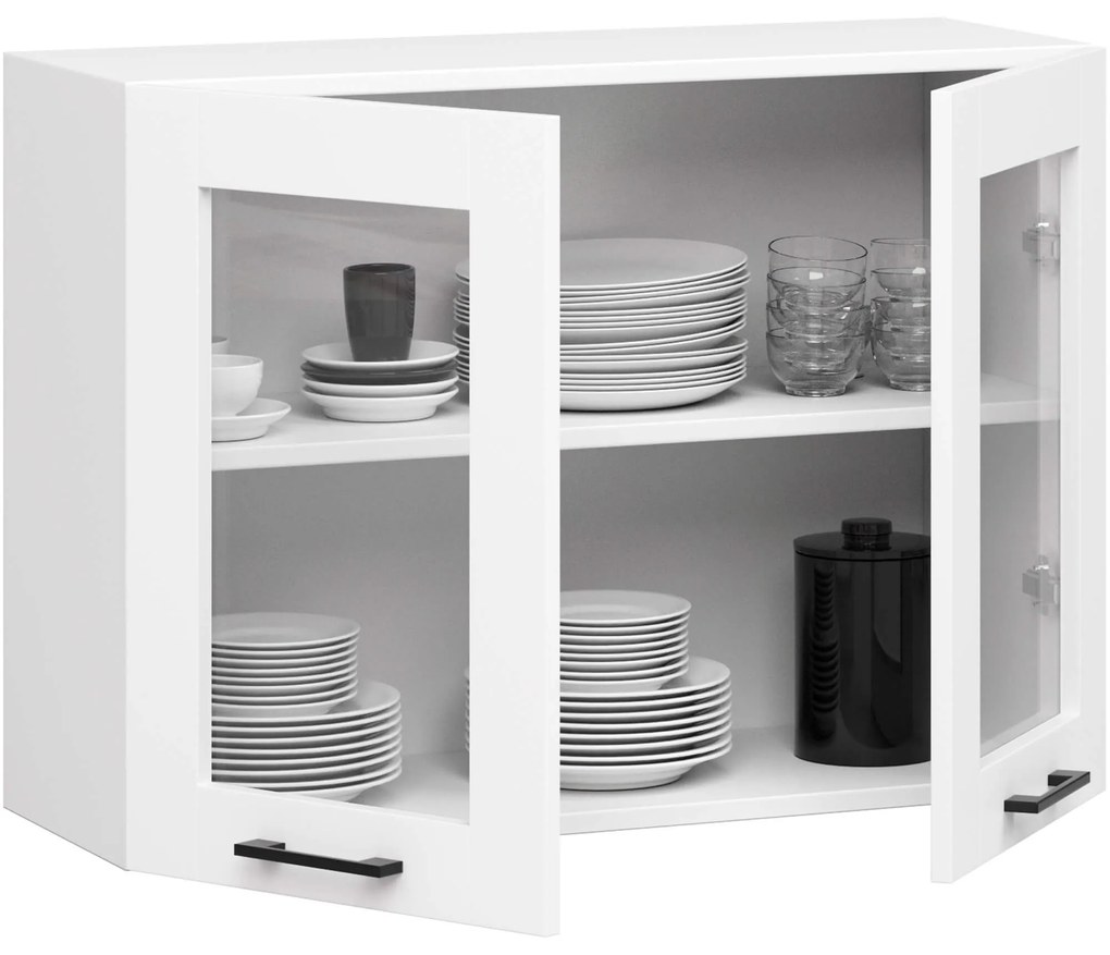 Závesná kuchynská skrinka OLIVIE W 80x58 cm matná biela