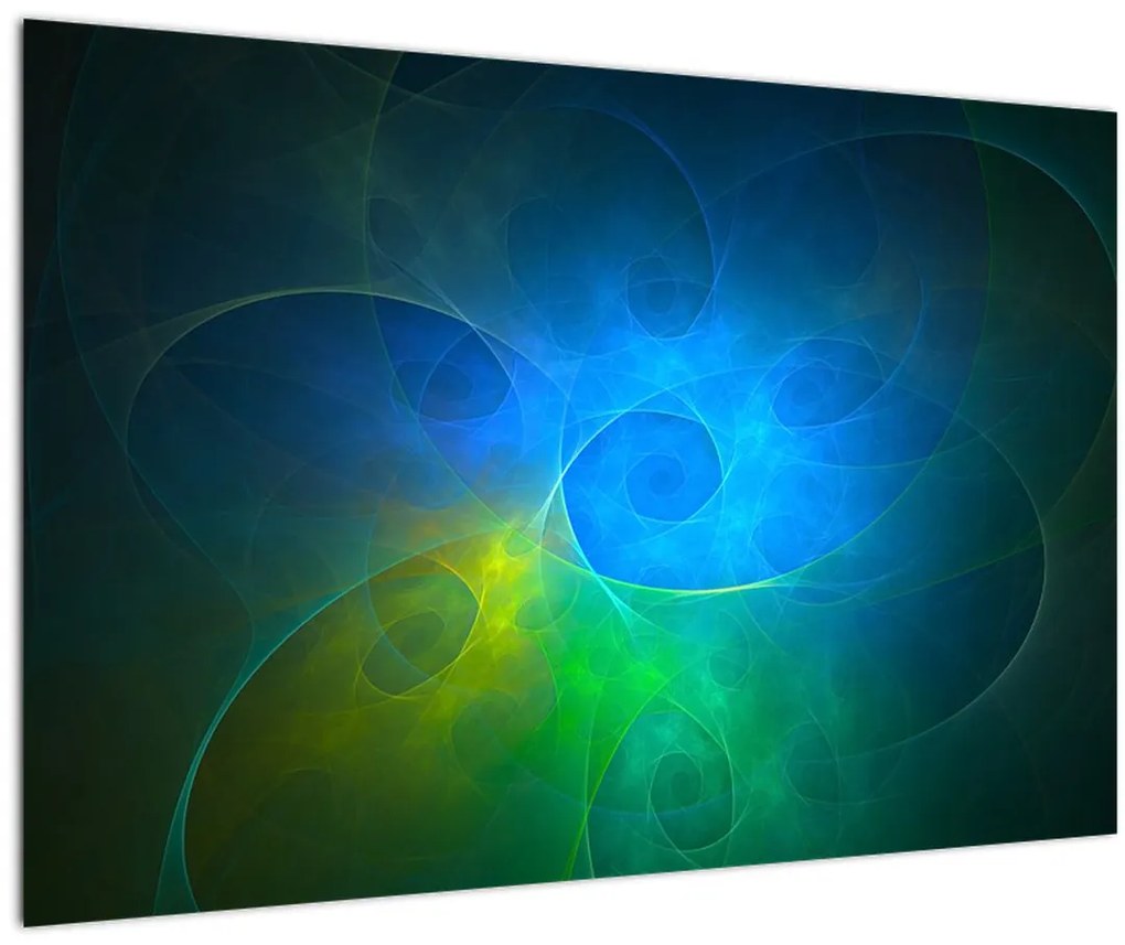 Obraz modrej abstrakcie (90x60 cm)