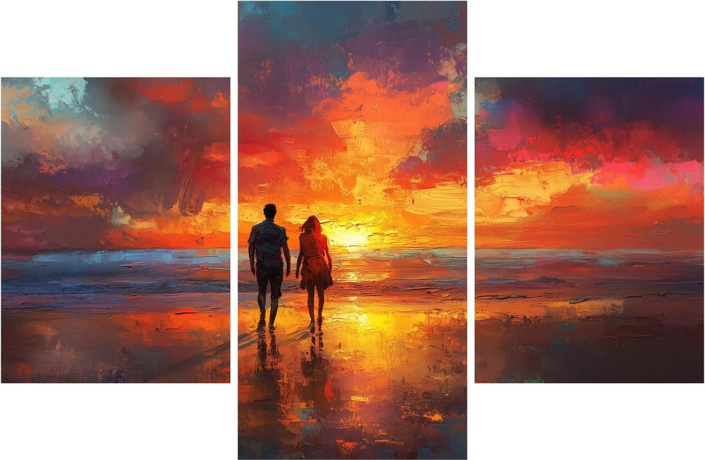 Obraz - Prechádzka na pláži (90x60 cm)