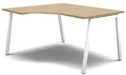 Ergo kancelársky stôl MOON A, 140 x 120 x 74 cm, ľavé vyhotovenie, biely/biely