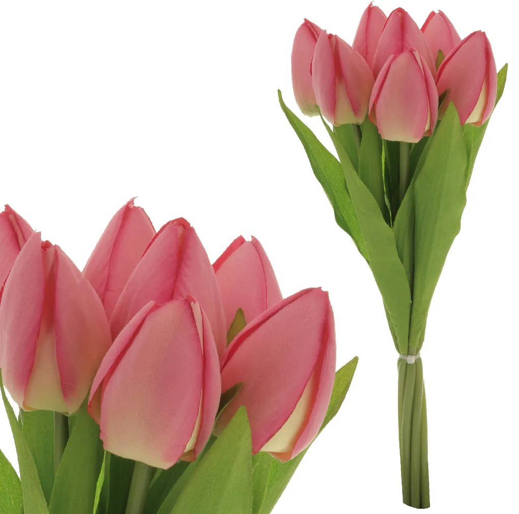 Tulipány rúžové v kytici 35cm