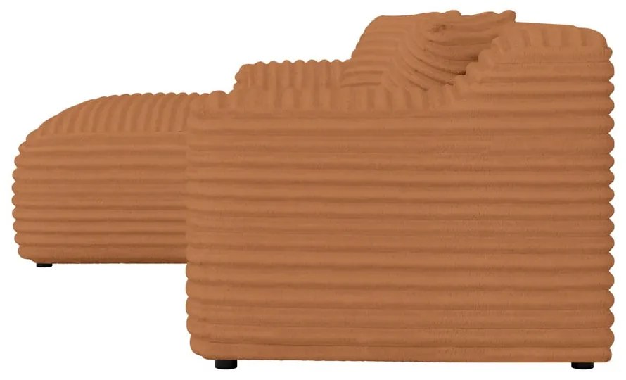 Menčestrová rohová pohovka v terakotovej farbe (ľavý roh/s leňoškou) Martin – Ropez