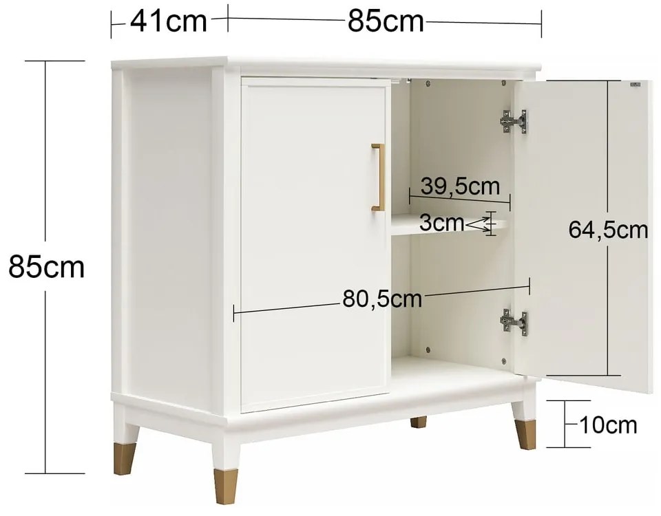 Ružová skrinka 86x85x41 cm Westerleigh – CosmoLiving by Cosmopolitan