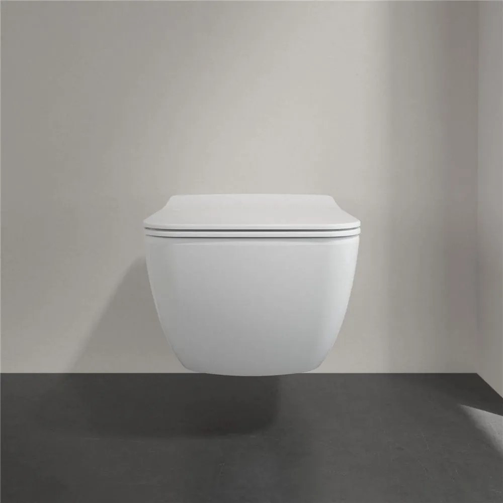 VILLEROY &amp; BOCH Venticello WC sedátko s poklopom SlimSeat Line, s funkciou QuickRelease a Softclosing, biela alpská, 9M80S101