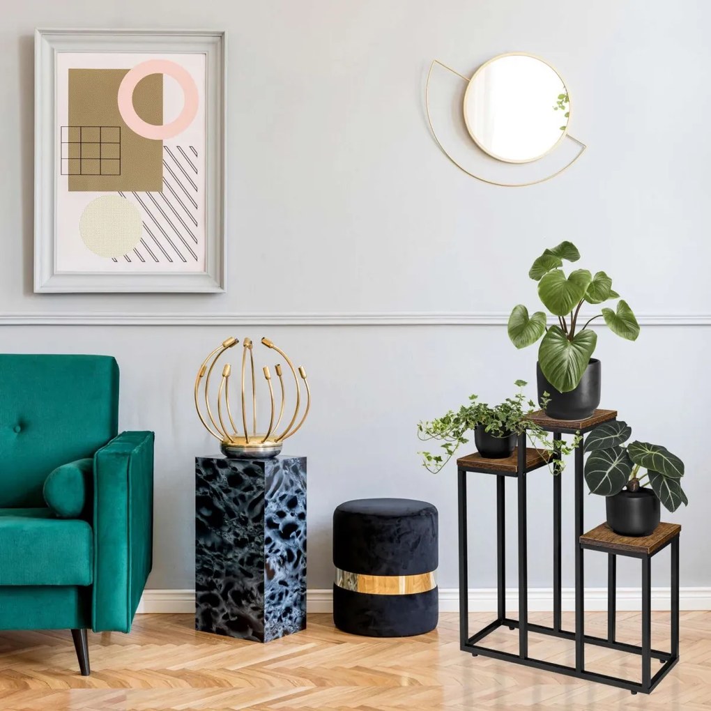 Stojan na kvety Agras hnedý/čierny