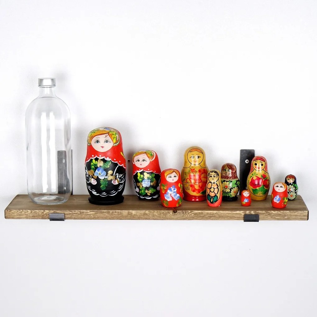 Nástenná polica LAM II 60 cm orech/čierna