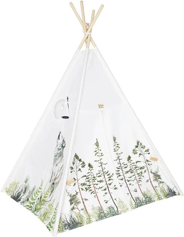 lovel.sk Detský stan teepee Forest wolf + podložka + 4 vankúše