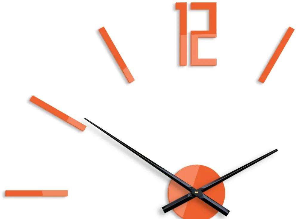 3D nalepovacie hodiny Carlo oranžové