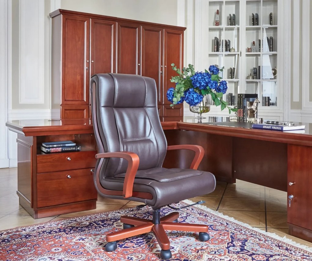 Kožené kreslo Ambassador hnedé