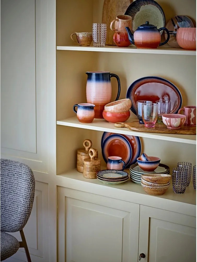 Modré/oranžové keramické hrnčeky v súprave 4 ks 200 ml Tatum – Bloomingville