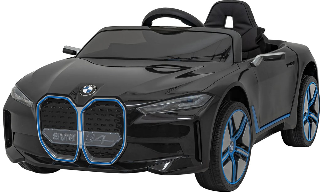 Ramiz BMW i4 batériové auto pre deti čierne + pomalý štart + EVA + ekokoža + LED audio + diaľkové ovládanie