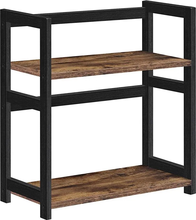 Úložná polica MARGE hnedá/čierna