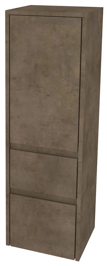 Mereo, Mereo Opto kúpeľňová skrinka vysoká 125 cm, ľavé otváranie, Multidecor, Betón Chicago tmavosivý, MER-CN995LBCS2