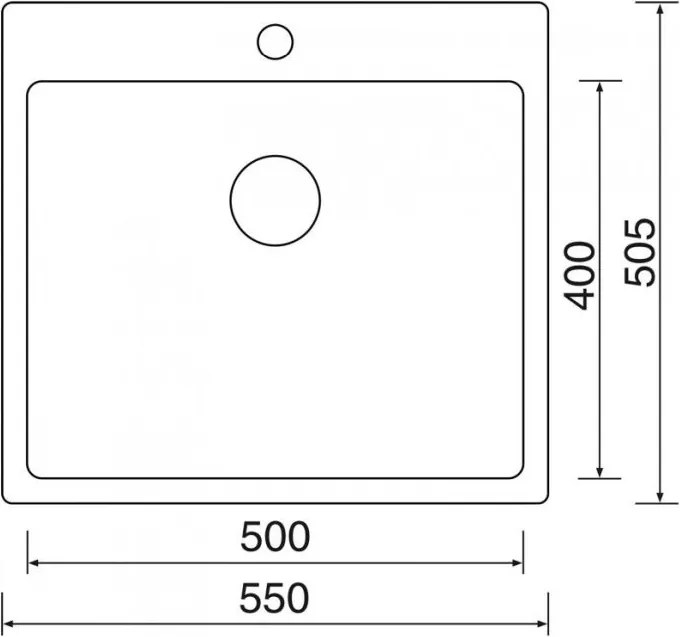 Nerezový drez Sinks Blocker 550 V, kartáčovaný