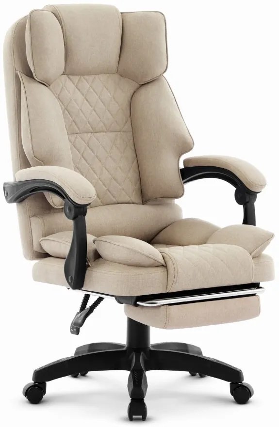 Ergonomická kancelárska stolička HC-1031 s podnožkou - béžová