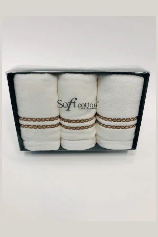 Soft Cotton 3x malý uterák CHAINE 30x50 cm