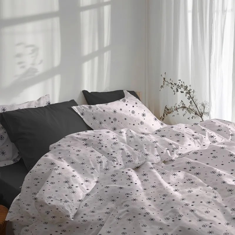 Posteľné obliečky bavlnené Vianočné vločky