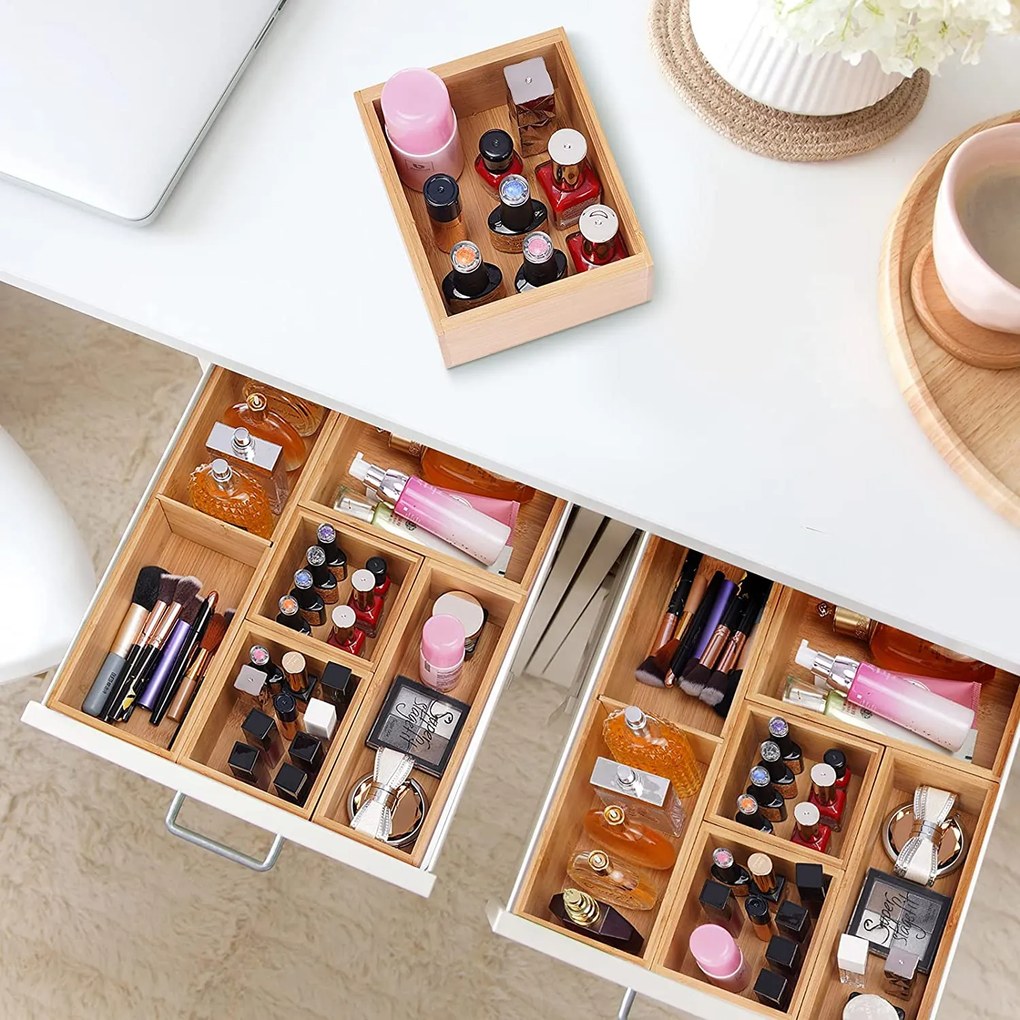 Organizér do zásuvky do kuchyne aj kúpeľne, príborník BAMBOOZ (23x15x7)
