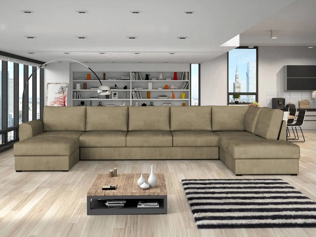 Sedacia súprava Szafran Large, Dostupné poťahy: ekokoža Soft 017 + Lux 06, Strana: Pravá - U