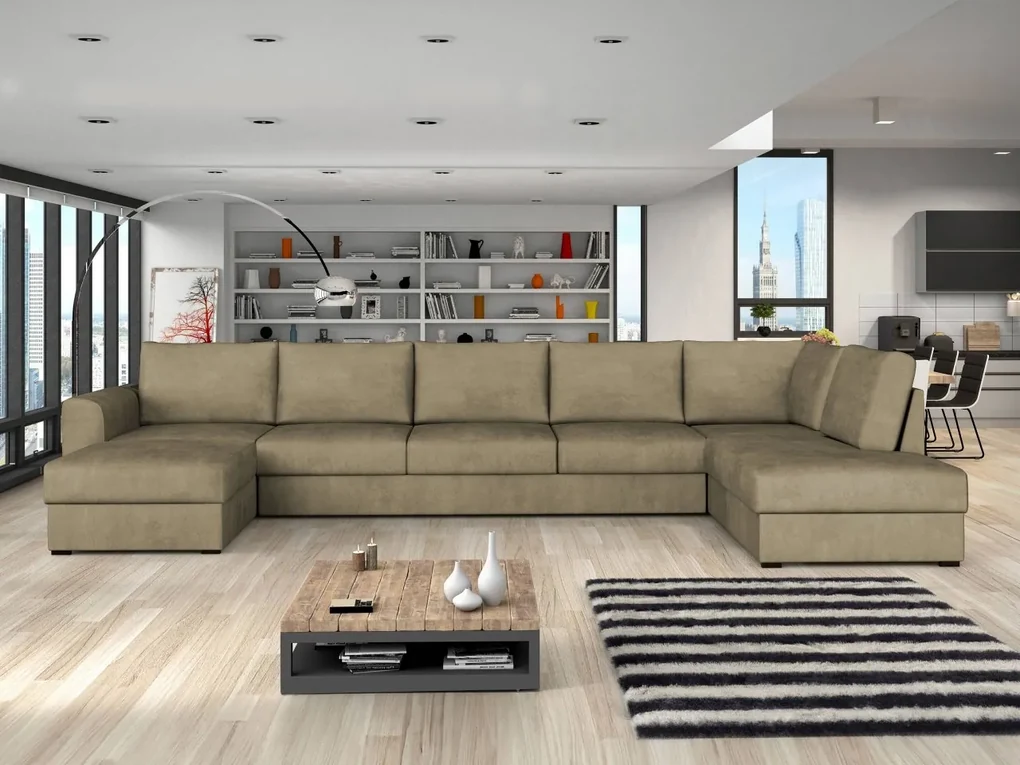 Sedacia súprava Szafran Large, Dostupné poťahy: ekokoža Soft 017 + Lux 06, Strana: Pravá - U