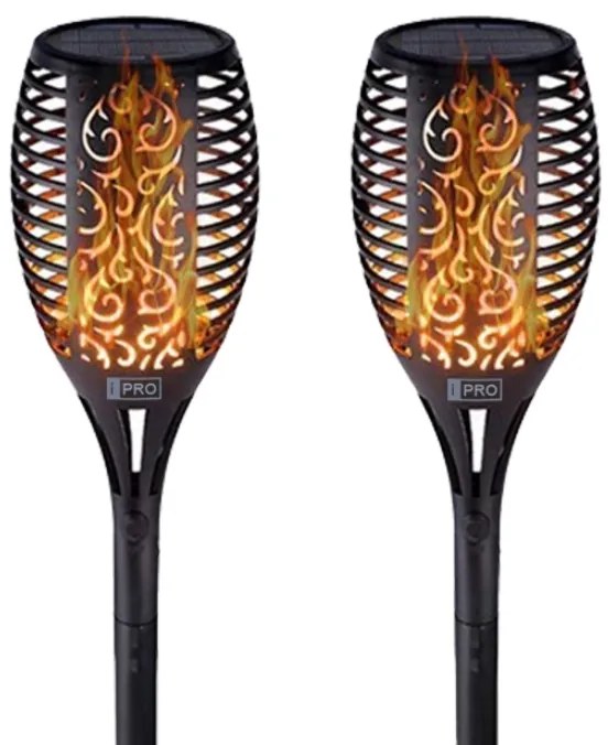 Bezdoteku LEDSolar 96 solárne vonkajšie horiacu fakľu pochodeň 2 ks, 96 LED, bezdrôtové, IPRO, 1W, teplá            farba