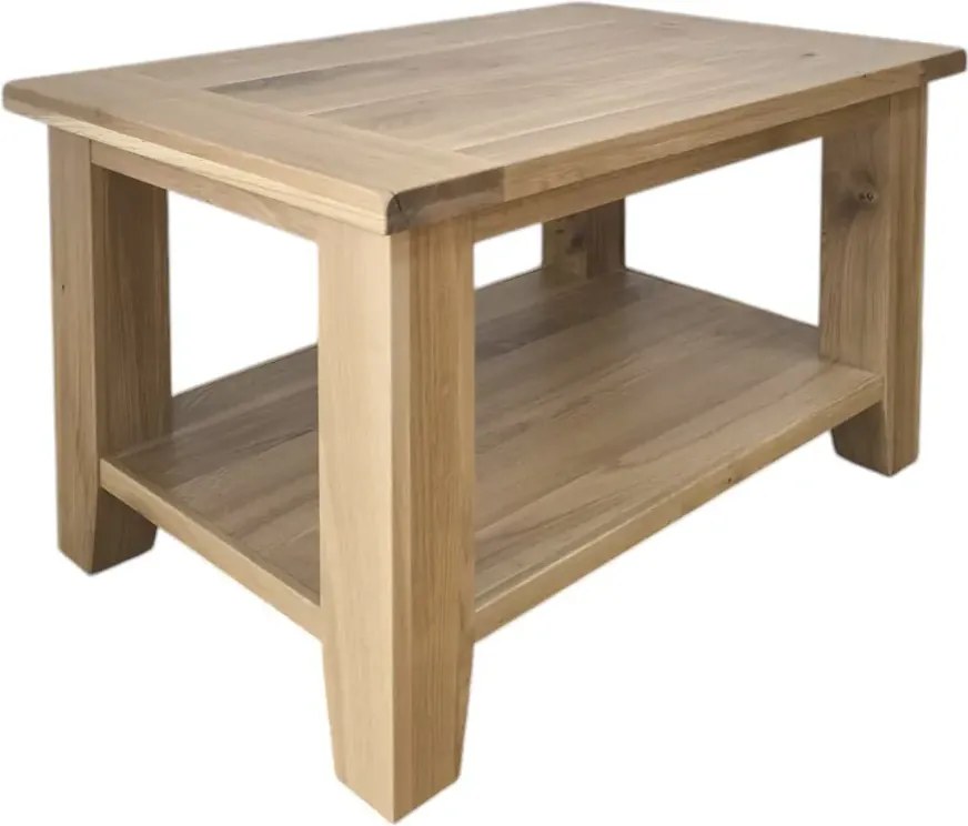 Konferenčný stolík s poličkou z masívu 90x60x50cm