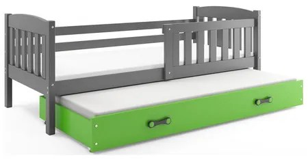 Detská posteľ KUBUS s výsuvnou posteľou 80x190 cm - grafit Sivá