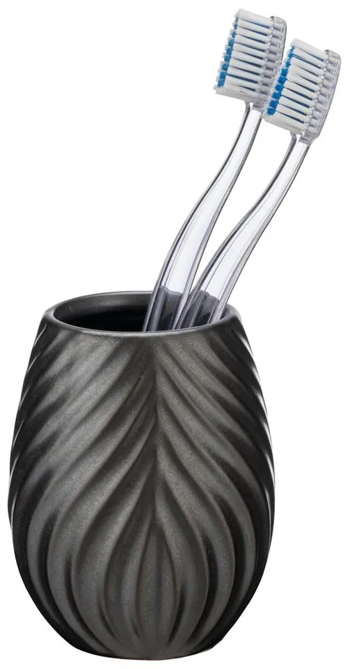 Antracitový keramický téglik na zubné kefky Idro – Wenko